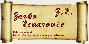 Žarko Memarović vizit kartica